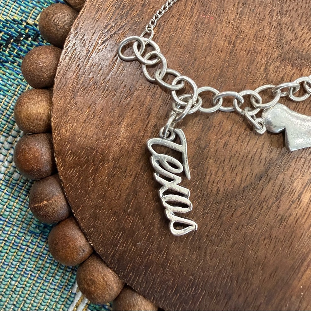 *Retired* James Avery Silver Texas Script Charm